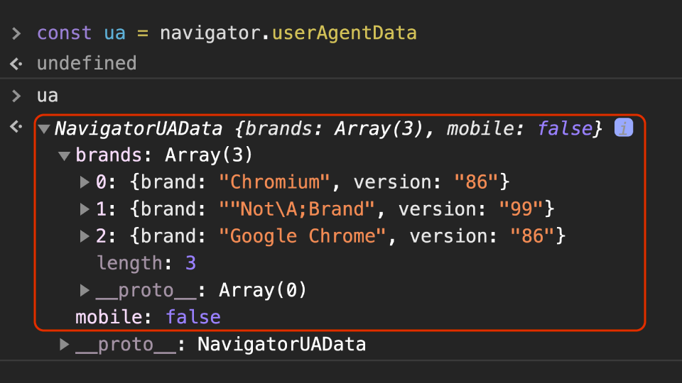 Google ChromeでUser-Agent Client Hints APIを利用